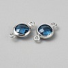 Faceted Glass Connector Charms GLAA-WH0031-48L-1-2