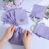 Polyester Imitation Burlap Packing Pouches Drawstring Bags ABAG-BBC0001-02B-03-3