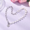 201 Stainless Steel Thank You Heart Pendant Necklaces NJEW-JN05704-1