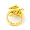 Hug Hand Brass Micro Pave Cubic Zirconia Adjustable Rings for Women RJEW-U003-25B-G-3