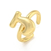 Brass Letter Open Cuff Rings for Women RJEW-G313-01J-G-1