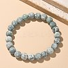 Natural Green Spot Jasper Bead Stretch Bracelets BJEW-K212-B-017-7