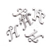 Platinum Plated Alloy Letter Pendants PALLOY-J718-01P-H-2