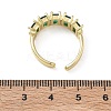 Brass Micro Pave Cubic Zirconia Cuff Open Rings for Women RJEW-L343-16G-03-5