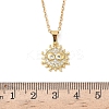 Brass Micro Pave Clear Cubic Zirconia Sun Pendant 304 Stainless Steel Chain Necklaces for Women NJEW-D341-06G-5