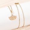 Ginkgo Leaf Brass Micro Pave Cubic Zirconia Pendant Neckalces NJEW-C076-26G-3
