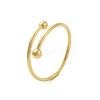 304 Stainless Steel Round Wrap Open Cuff Rings for Women Men RJEW-Z071-01G-1