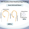 40Pcs 304 Stainless Steel Stud Earring Findings STAS-SC0010-33G-2