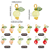 120Pcs 6 Styles Acrylic Pendants PALLOY-BM00011-2