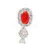 Rack Plating Brass Micro Pave Cubic Zirconia Pendants KK-F876-27S-1
