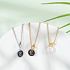 Flat Round with Letter Alloy Enamel Wine Glass Charms AJEW-AB00184-05-4