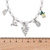 Brass Micro Pave Clear Cubic Zirconia Beaded Necklaces NJEW-Z059-05P-4