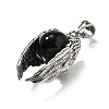 Natural Obsidian Round Pendants G-K339-03AS-07-2