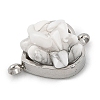 Natural Mixed Gemstone Chip 304 Stainless Steel Heart Connector Charms KK-P300-31P-3
