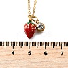 304 Stainless Steel Red Enamel Pendant Necklaces for Women NJEW-U043-02B-G-5