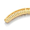 Golden Tone Alloy Rhinestone Enamel Curved Tube Beads RB-J265-03G-3