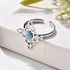 Synthetic Turquoise Finger Rings RJEW-I110-02P-01-2