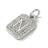 Rack Plating Brass Micro Pave Clear Cubic Zirconia Charms KK-G501-01N-P-2