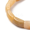 Natural Topaz Jade Bead Stretch Bracelets for Women Men BJEW-C097-02A-12-2