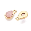 Natural Rose Quartz Teardrop Charms STAS-N109-209A-G-2