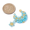 Imitation Austrian Crystal 5301 Glass & TOHO Round Seed Beaded Pendant PALLOY-MZ00179-05-2