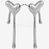 1 Pair Stylish Heart Tassel 304 Stainless Steel Stud Earrings for Women WI4512-1-1