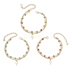 3Pcs 3 Colors Handmade Evil Eye Lampwork Link Multi-layered Bracelets BJEW-JB12213-2