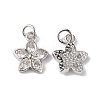 Rack Plating Brass Micro Pave Cubic Zirconia Charms KK-F848-13P-1