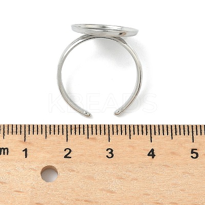 304 Stainless Steel Cuff Rings Components STAS-Z138-02P-03-1