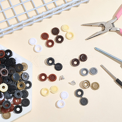 240Pcs 8 Colors PE Plastic Hinged Screw Covers CABI-CL0001-01-1