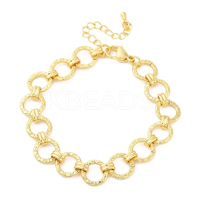 Brass Ring Chain Link Bracelets for Women Men LS-BJEW-K273-16G-1