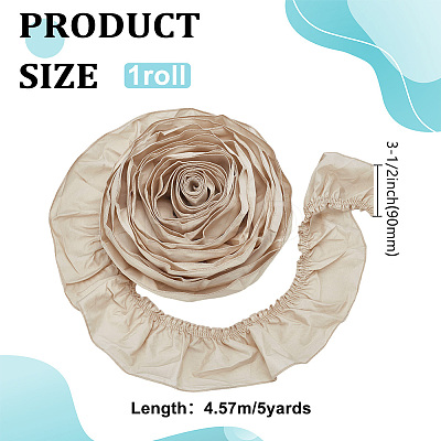 Cotton Pleated Lace Trim Ribbon OCOR-WH0097-25A-1