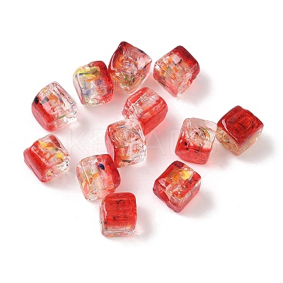 Baking Paint Handmade Gold Sand Lampwork Beads LAMP-P072-01A-08-1