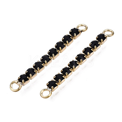 Brass Pave Rhinestone Chain Connector Charms KK-N216-416B-1