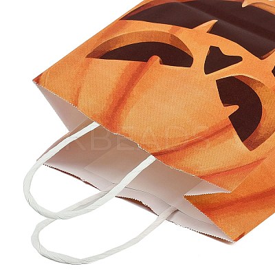 Halloween Paper Pumpkin Printed Tote Bags ABAG-P015-05C-1