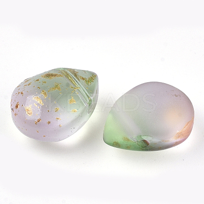 Two Tone Transparent Spray Painted Glass Beads GLAA-T017-01-B01-1