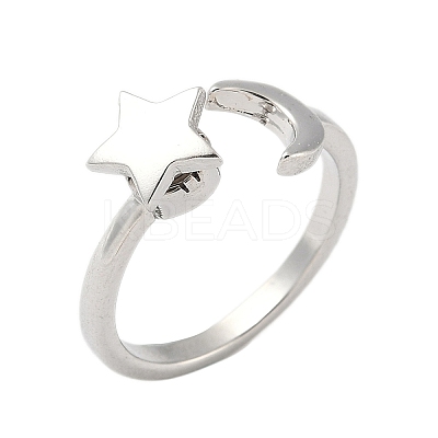 Brass Rotating Cuff Rings for Women RJEW-C132-02P-1