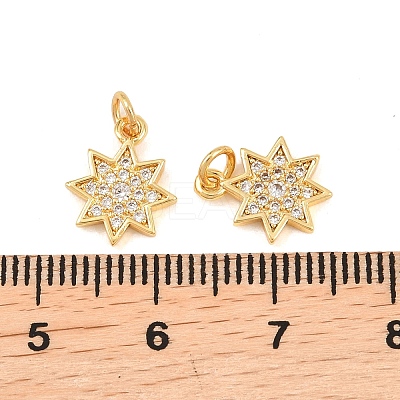Brass Micro Pave Cubic Zirconia Charms KK-F927-09B-G-1