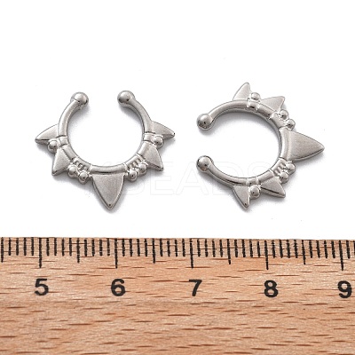 304 Stainless Steel Spike Clip on Nose Rings AJEW-A062-05P-03-1