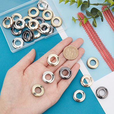 24Pcs 4 Colors Alloy Grommet Eyelet Findings FIND-PH0007-77-1