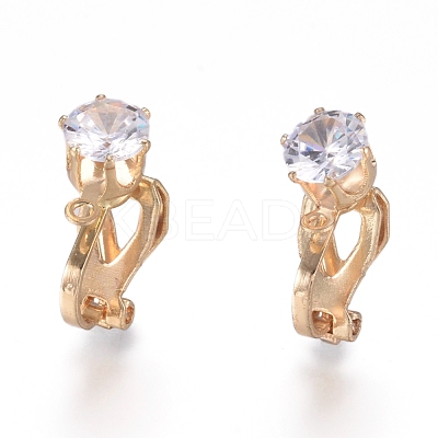 Brass Clip-on Earring Findings X-KK-L198-011G-1