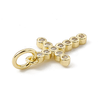 Brass Micro Pave Cubic Zirconia Charms ZIRC-F132-01G-1