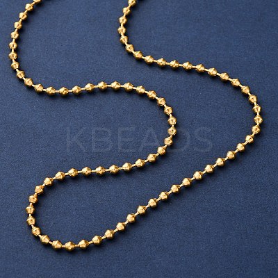 3MM 304 Stainless Steel Saucer Chain Necklaces NJEW-P338-04G-1