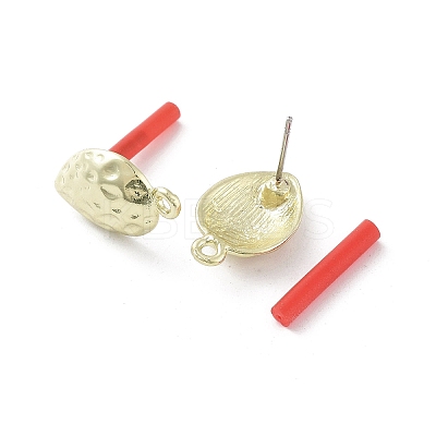Rack Plating Golden Alloy Stud Earring Findings EJEW-B036-01G-02-1