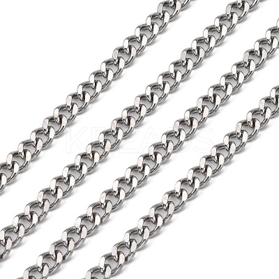 Tarnish Resistant 304 Stainless Steel Twist Chains CHS-K001-19-4.5mm-1