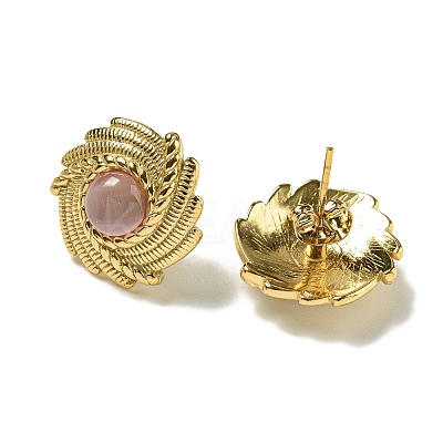 Cat Eye Stud Earrings EJEW-G400-62G-1