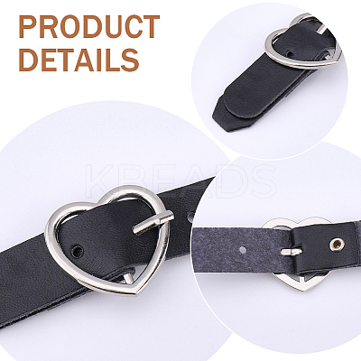 16Pcs 8 Styles Star/Heart-shaped PU Leather Buckles AJEW-CL0001-70-1