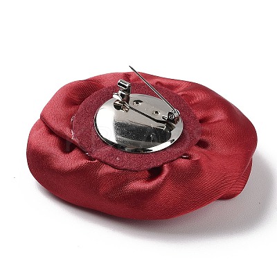Flower Cloth with Plastic Pearl Brooch Pin JEWB-K013-01P-02-1