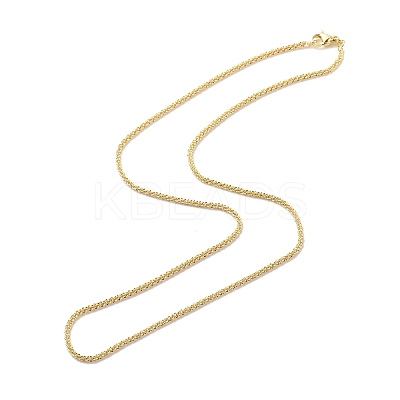 Brass Flower Link Chains Necklace for Women LS-NJEW-P265-12G-1