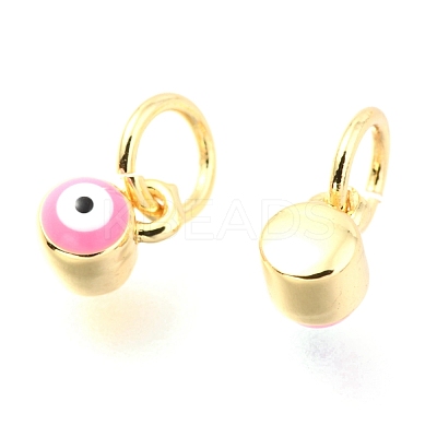 Brass Enamel Pendants KK-Y001-02C-02G-1